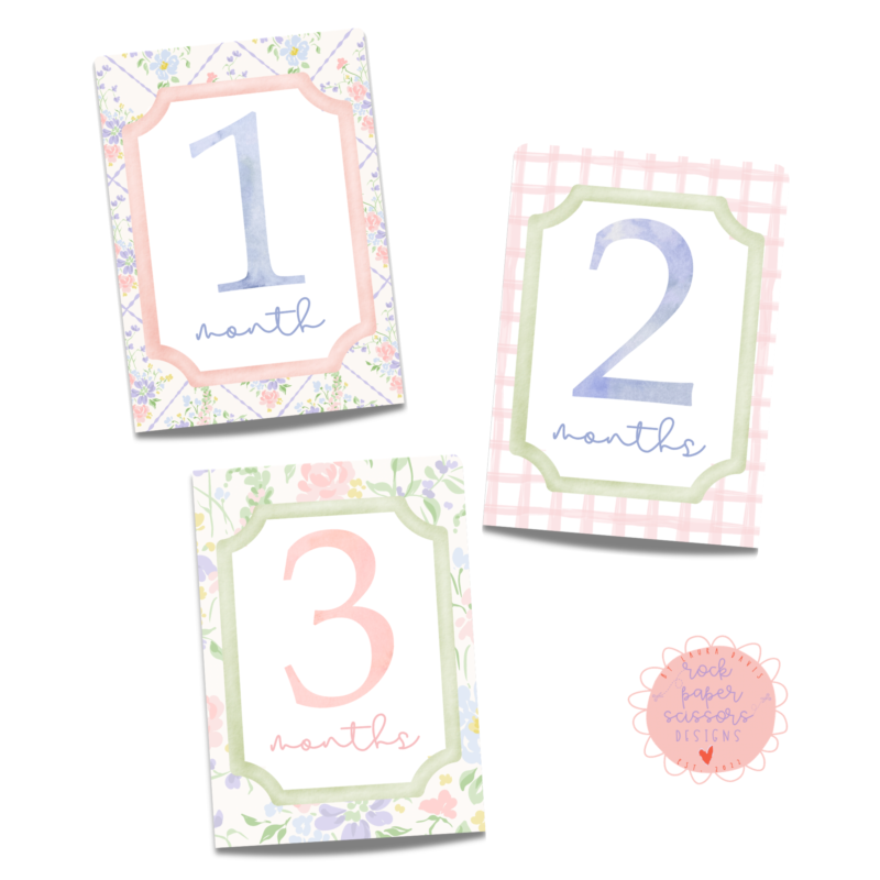 Heirloom Baby Girl Milestone Cards | Garden Collection